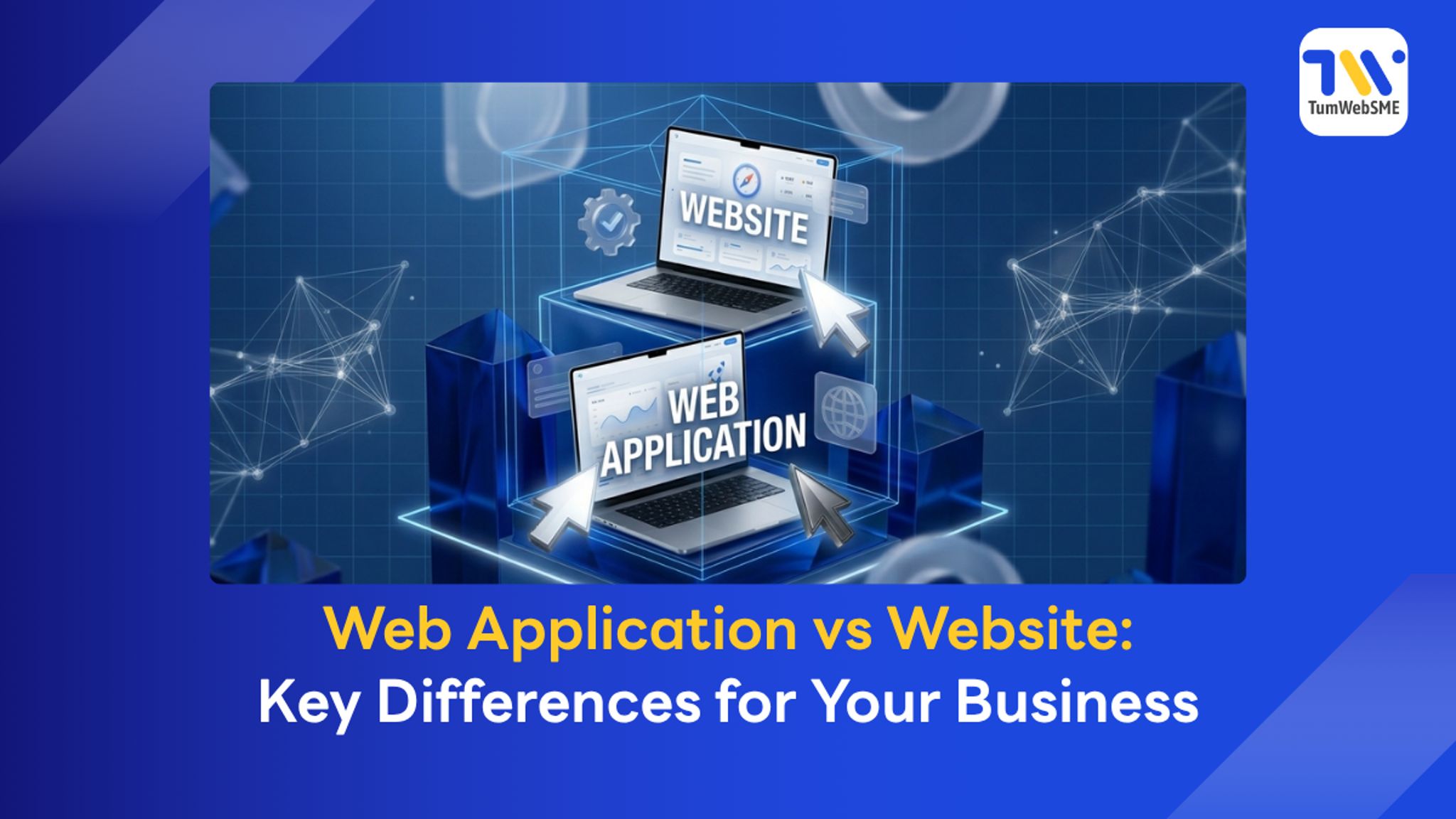 Comparison of differences between Web Application and Website for business by TumWebSME