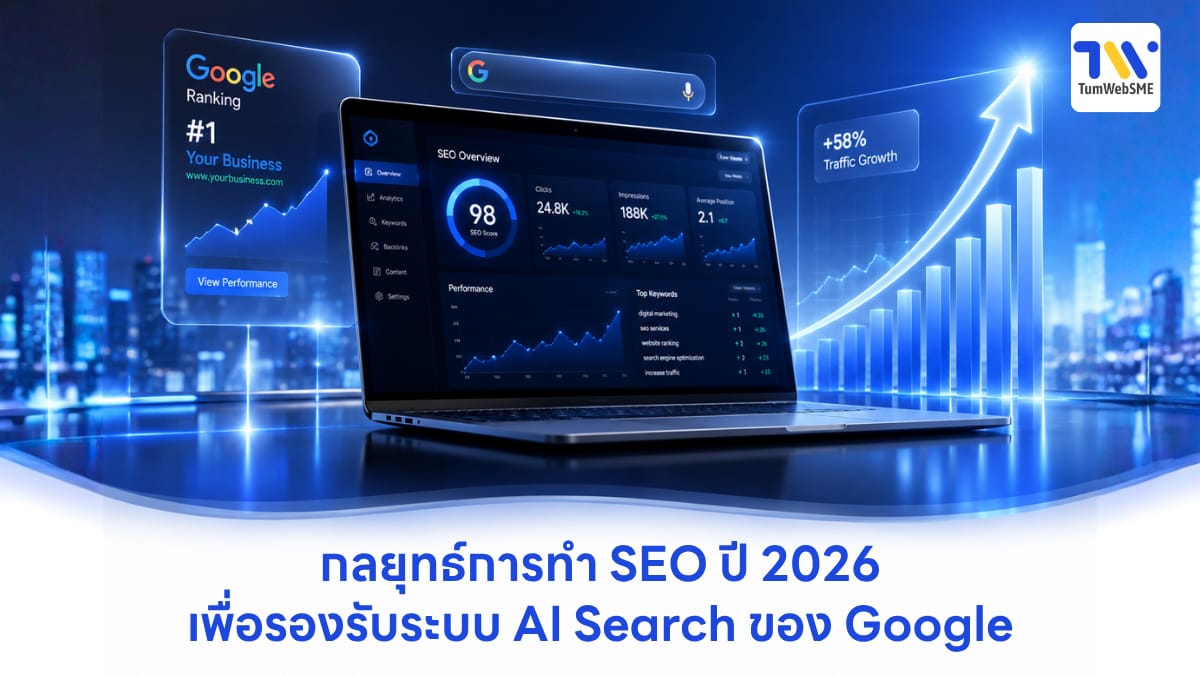 กลยุทธ์การทำ SEO ปี 2026 เพื่อรองรับระบบ AI Search ของ Google โดย TumWebSME
