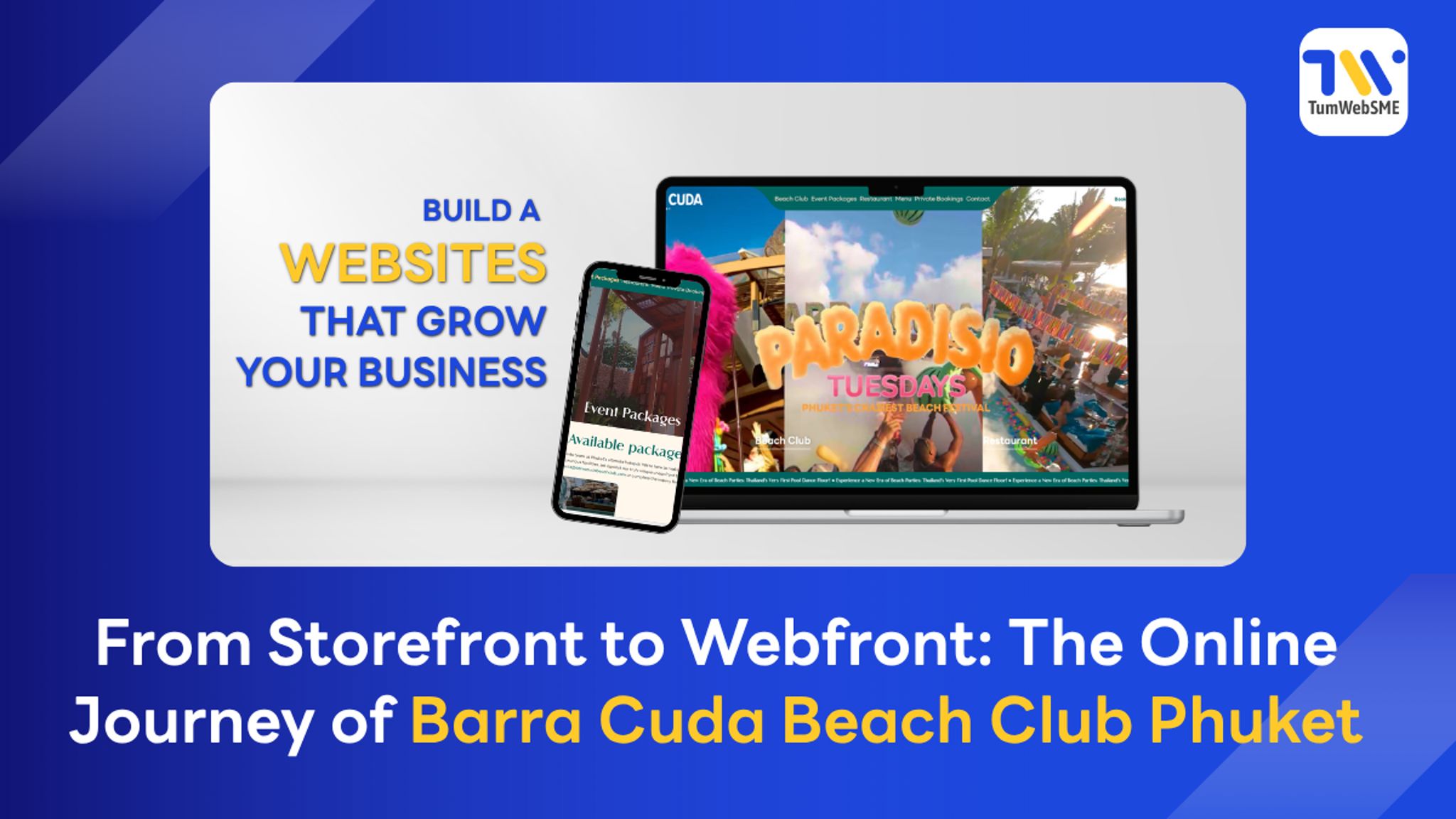Barra Cuda Beach Club Phuket website portfolio designed and developed by TumWebSME