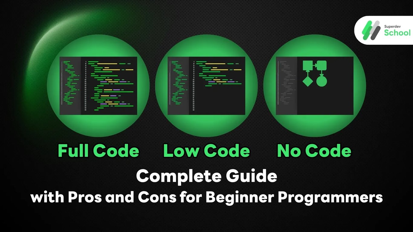 Full Code vs Low Code vs No Code: Complete Guide with Pros and Cons for Beginner Programmers