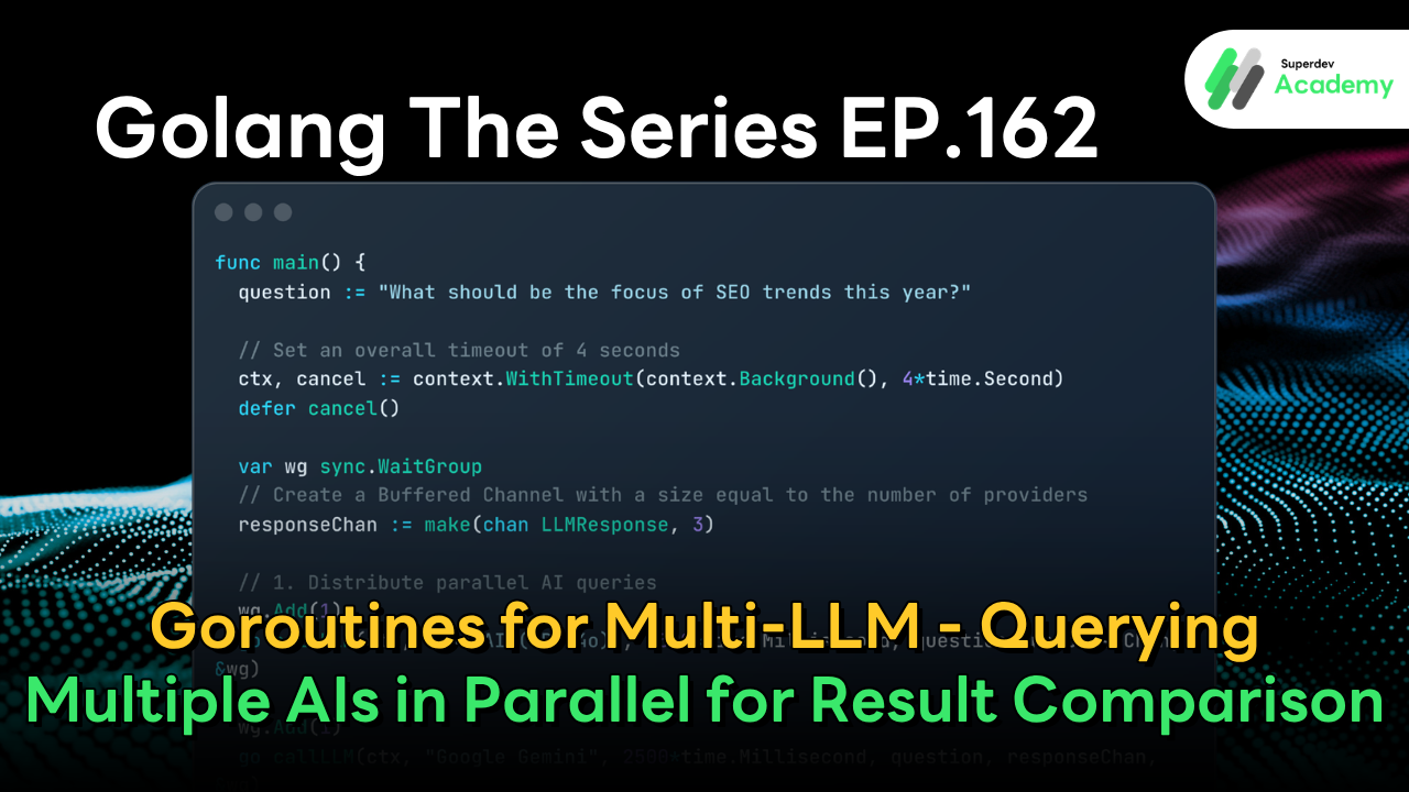 Multi-LLM System Diagram using Goroutines and Channels in Go