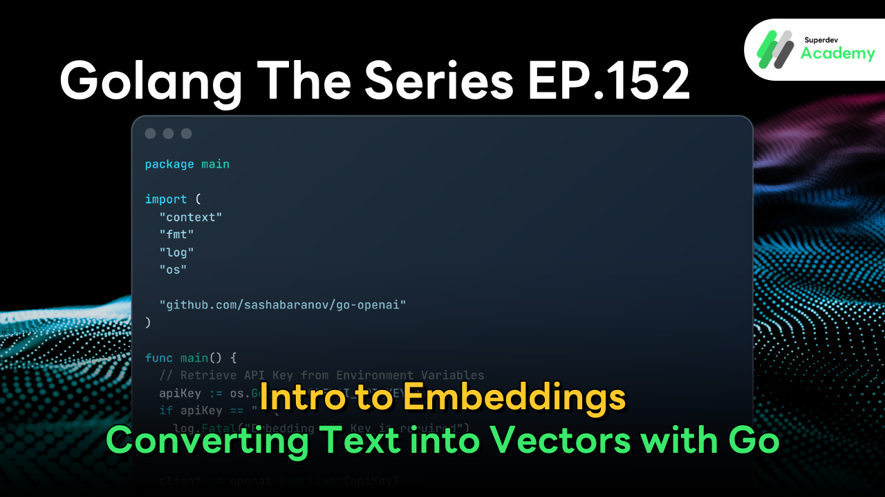 Go code implementation using go-openai library to convert text into Vector Embeddings array via OpenAI API