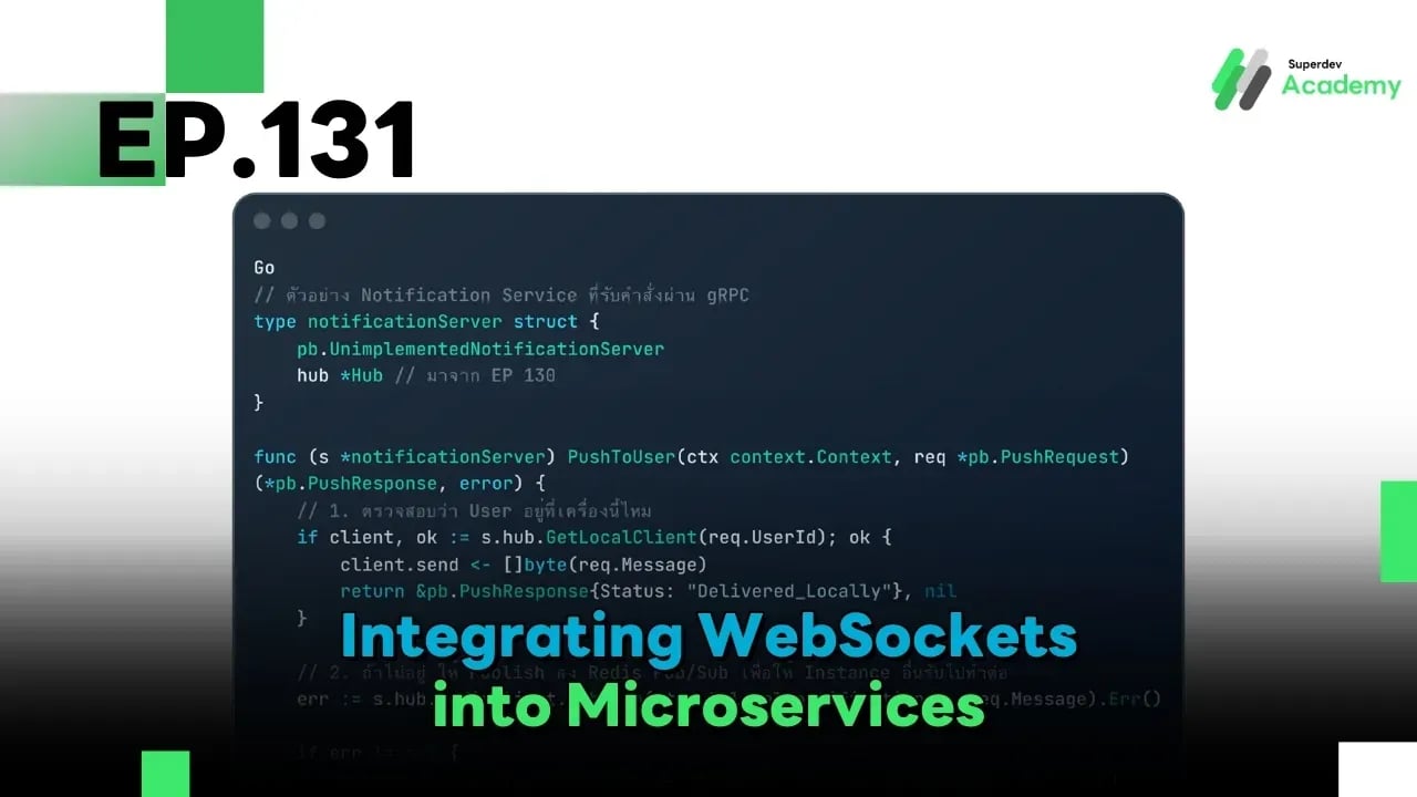 Golang The Series EP 131: Integrating WebSockets into Microservices