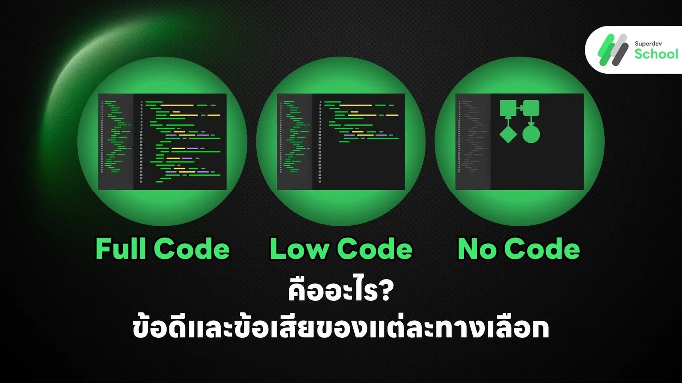Full Code, Low Code หรือ No Code คืออะไร? ข้อดีและข้อเสียของแต่ละทางเลือกสำหรับโปรแกรมเมอร์มือใหม่