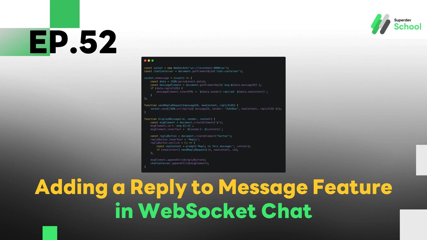 EP.52 Adding a Reply to Message Feature in WebSocket Chat